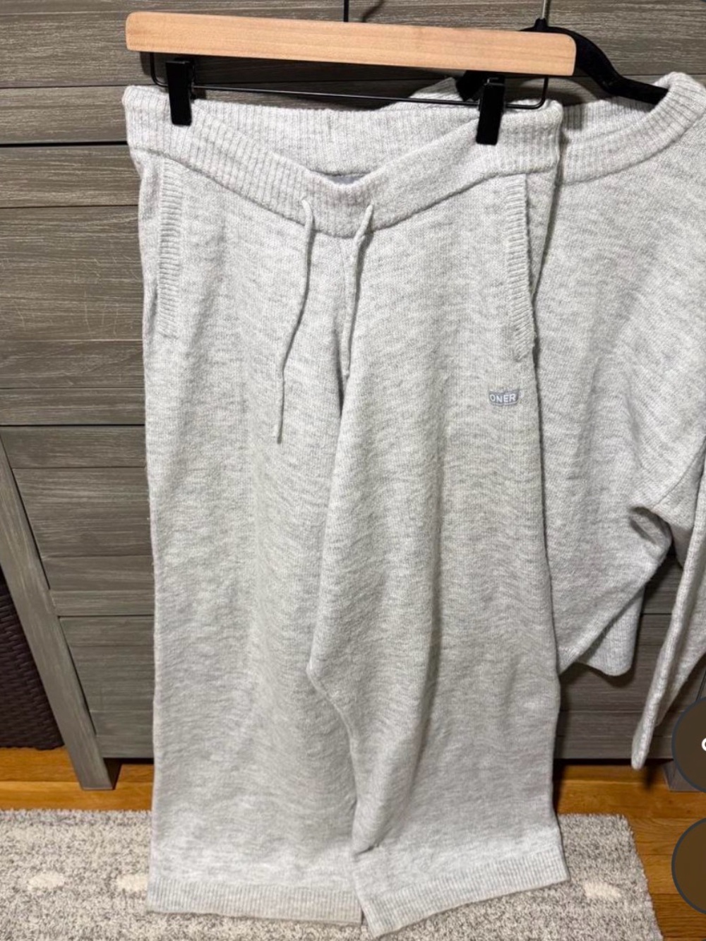 Oner Active Light Gray Cozy Knit Lounge Pants